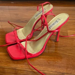 Vintage Red Strappy Heels